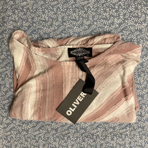 OLIVIA Ruched Criss-Cross Angel Wing Drape Top Large - Picture 11 of 11